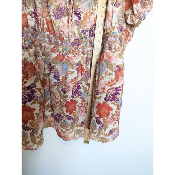 Torrid Georgette Blouse Womens Plus‎ Size 4X Ivory Floral Eyelet - Picture 13 of 13